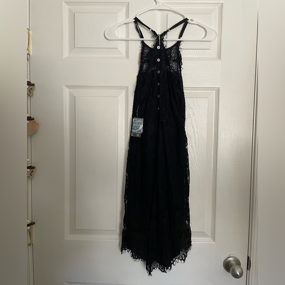 FREE PEOPLE Elegant Black Lace Dress size small halter neck - Picture 7 of 8